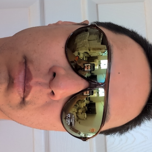 NWT True Vintage Sports Aviator tortoise frame w/ iridium gold mirror sunglasses - Picture 6 of 8